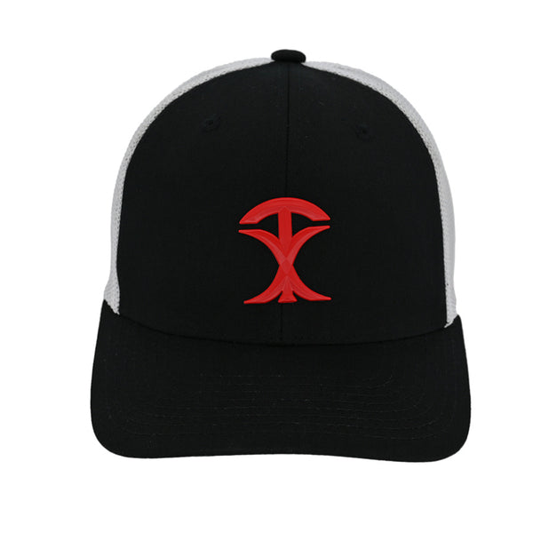 Trucker Cap Two Tone Fitted Style. Decorated With Out Of Texas 3D Emblem.